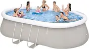 DIMAR GARDEN Inflatable Swimming Pool, Outdoor Steel Frame Above Ground Pool for Backyard, 17.7ft x 10ft x 41.7in