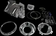 Drag Specialties Chrome Nacelle Headlight Housing Kit Softail Deluxe 05-17