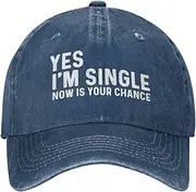 [FLALORI] Yes I'm Singles Now is Your Chance Hat Men Baseball Hat Adjustable Cap
