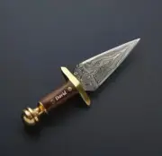 Personalized Custom Forged Hunter Knife Damascus Steel Boot Throwing knife Gift