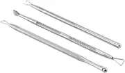 FRCOLOR 3pcs Nail File Buffer Dead Skin Fork Nail Tool Dead Skin Cuticle Pusher Cuticle Remover Silver