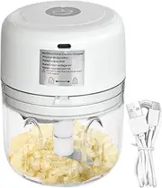 Electric Food Chopper | Rechargeable Garlic Masher Garlic Grinder | Compact Garlic Crusher Electric Vegetable Chopper for Home Restaurant