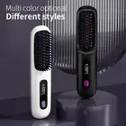 Cordless Hair Straightener Brush with Quick Charging and AntiScald Design