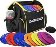 Disc Golf Set with Bag - 12 PCS Flying Disc Golf Discs for Beginner with Putter, Midrange, Driver | Portable Disc Golf Backpack Holds 28+ Discs Free Stand Bag Design for Convenient Use