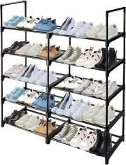 Stackable Shoe Rack Tall for Front Door Entrance Shoe Organizer Cabinet for Clos