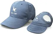 Zjyufy Dog Hats for Dogs Parent Child Matching Hat, Dog Owner Mom Dad Matching Hats Baseball Caps Sun Protection Hat with Ear Holes for Outdoor, L, Blue