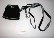 Arkham Pet Cat Harness and Leash Set Reflective Waterproof Black Gray Small S