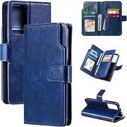 Compatible with Redmi Note 11 Pro Plus 5G Dual Layer Wallet Magnetic Closure Case Cover,Compatible with Redmi Note 11 Pro (China) 5G Flip Kickstand Case Blue