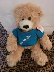 The Exclusive Bath & Tennis Club Plush Teddy Bear With Blue Logo T Shirt