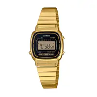 在飛比找博客來優惠-【CASIO】復古VINTAGE風數位休閒電子錶-金X黑(L