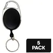 J.Burrows Retractable Snaplock Key Holder 5 Pack Black
