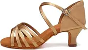 [HIPPOSEUS] Women's Latin Dance Shoes Open Toe Ballroom Salsa Dance Practice Shoes Suede Sole