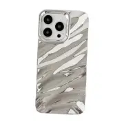Caseative for iPhone 13 Pro Case,Water Ripple Pattern Curly Wave Shape Silver