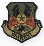 US Air Force Central Command (USAFCENT) Subdued Military Hook Back Patch