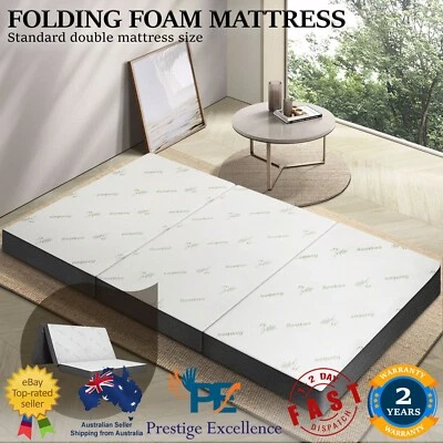 Bedra Folding Foam Mattress Bamboo Portable Sofa Bed Foldable Camping Mat Double