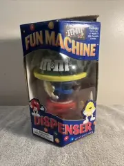 M&M's Fun Machine Chocolate Candy Dispenser Spinning Red and Yellow Vintage 2002