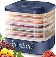 Electric Food Dehydrator – 5-Layer Automatic Drying Machine with Adjustable Temperature & Timer, Removable Trays, for Fruit Meat Vegetables Jerky Snacks