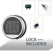 Gun Safe Lock Replacement with Solenoid Lock W/ Chrome Keypad Safe Lock