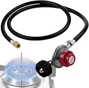 Adjustable Propane Regulator, Propane Hose with Regulator | 20 PSI Propane Reducing Valve Propane Adapter Hose - Grille Regulator High Pressure Propane Hose with Brass Connector for Grill Stove Burner