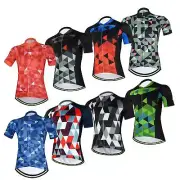 Men's Short Sleeve Cycling Jersey Coolmax Cycle Top Road Bike Jersey Shirt S-5XL