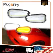 For 94-98 Mitsubishi 3000GT Clear Front Switchback LED DRL Corner Signal Lights (for: Mitsubishi)