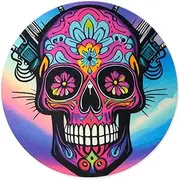 sdroceRyaM Turntable Platter Mat, 12 Inches Record Mat Felt Skull Pattern Anti-Static Slip Mat for Vinyl LP DJ Turntable Record Player, Reduces Vibrations & Improved Sound Clarity,Style A