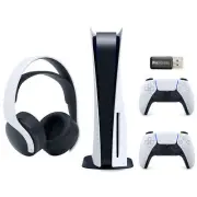 Sony Playstation 5 Disc with Extra White Controller, Gaming Headset Bundle