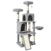 BEASTIE Cat Tree Hammock Scratching Post Light Grey 161cm
