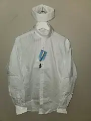 NWT Ariat Coolmax White Dobby Stripe Victory Shirt - Women's 38 - NICE!