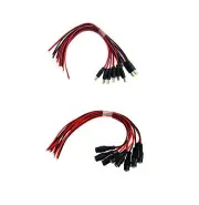 10 Pair Male and Female DC Power Connectors 2.1mm x 5.5mm DC Plug Size