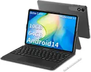Android 14 Tablet, 10 Inch Tablet with Keyboard, Octa-Core Processor, 10GB RAM +