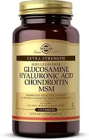 Solgar Glucosamine Hyaluronic Acid Chondroitin MSM (Shellfish-Free) Tablets 120ct