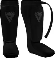 RDX Shin Guards for Muay Thai, Kickboxing, MMA Fighting and Training, Approved by SATRA, Instep Leg Protector Foam Pads for Martial Arts, Sparring, Protective Gear for BJJ and Boxing