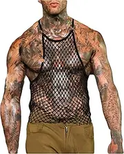 [Letuwj] Mens Mesh Tank Top Mesh Vest Breathable