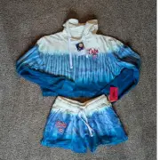 foco Chicago Cubs 2 piece lounge set Hoodie and Shorts Tie Dye Size Small