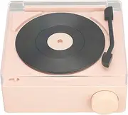 5.0 Turntable, Turntable Record Player Professional Alarm Clock 3 Playback Modes Lightweight for Laptops for Phones (Pink)