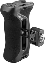 SMALLRIG Side Handle with (1/4" & 3/8") Two-in-One Locating Screw, Stretchable Mounting Point, Ergonomic Handgrip with 36mm Up/Down Adjustable, Left/Right Hand Universal - 4346