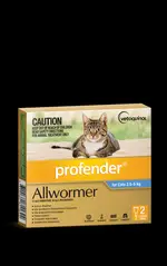 Profender Topical Allwormer 2.5-5kg Cat 2pk