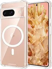 KIOMY Case for Google Pixel 8a Shockproof Bumper Protective Cover Hybrid Design Hard PC Back + Flexible TPU Raised Bezel Slim Fit with Airbag Corners Magnetic Compatible with Magsafe Wireless Charging