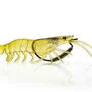 95mm Chasebait Flick Prawn Soft Plastic Fishing Lure with 4gm Lead Weight - Banana Prawn