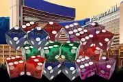 Lot 3 Pairs (6 Dice) Authentic Peppermill Reno Casino Craps Dice + Storage Pouch