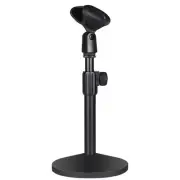 Adjustable Metal Desktop Mic Stand - Portable Tabletop Podium for Mic