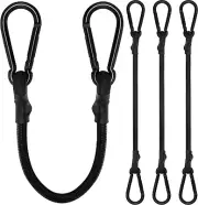 Bungee Cords with Hooks, 12 Inch Long Heavy Duty Bungee Cords with Carabiner Out