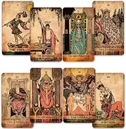 CRAFTERIAN Tarot Cards, 78 Tarot Deck, Original Tarot Cards for Beginners and Experts with Guide Book and Gift Bag, Fortune Telling Game, Divination Tools for All Skill Levels, Black and Gold.