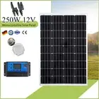 12V 250W Solar Panel Kit Mono Cell With 30A PWM Regulator USB Battery Charging