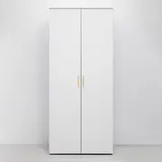 STOCKHOLM STORAGE CUPBOARD SLIM - WHITE - OVAL BRASS