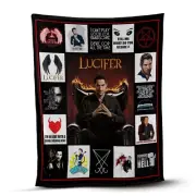 Lucifer Blankets, The Fallen Angel Fleece Sherpa, Lucifer Morningstar Blankets
