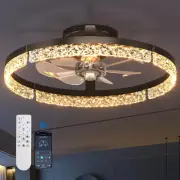 Ceiling Fans with Lights and Remote, 20'' Low Profile Ceiling Fans, 3000-6000K D