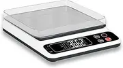 Scale Jazz Kitchen Scale for Cooking, Baking, Meal Prep, Dieting & Weight Loss Digital Ounces, Grams, Milliliters, 6.6 lbs / 3 kg, Backlit Display, Battery Included (White)