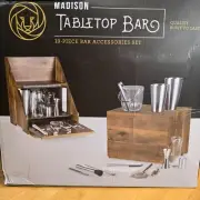 POTTERY BARN MADISON TABLETOP CLASSIC BAR CABINET & MIXOLOGIST TOOL SET
